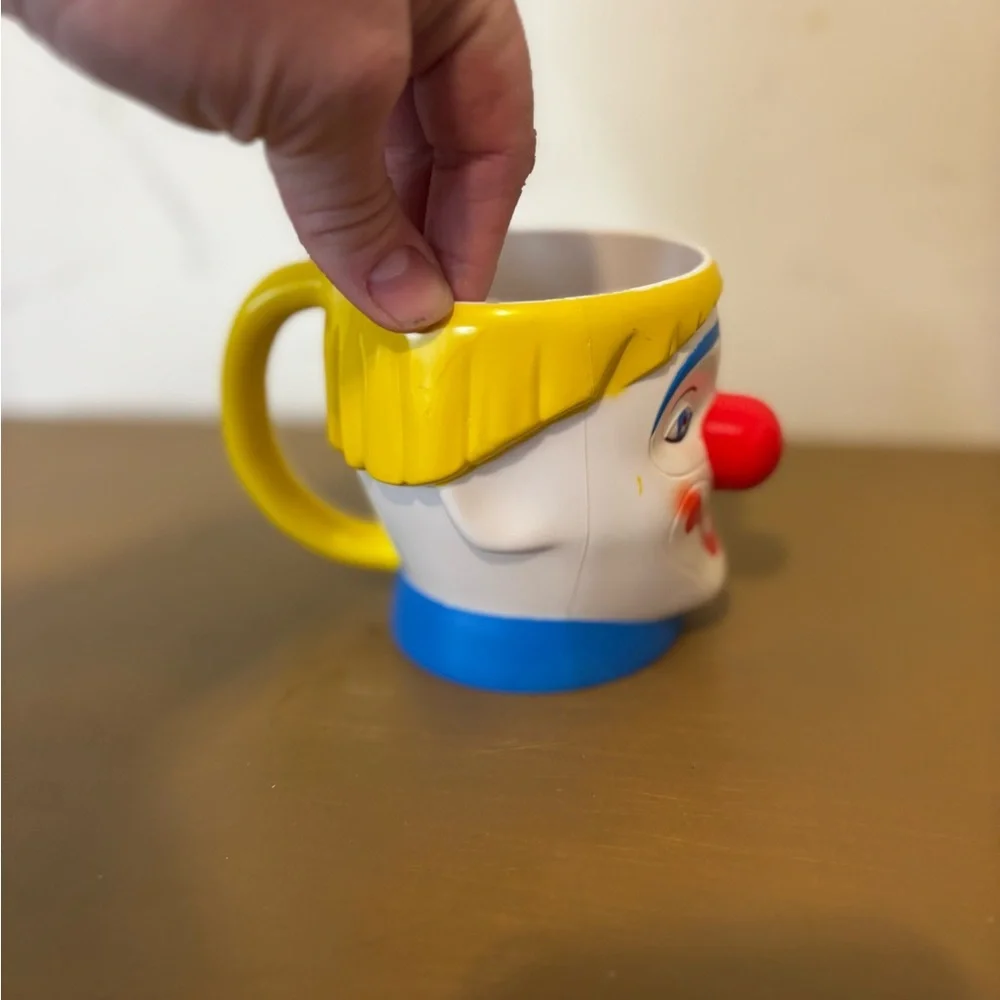Ringling Brothers Vintage Clown Face Mug - Bright Red Nose & Yellow Hair